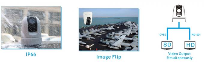 HD-SDI & SD 1080p Waterproof IP66 IR Vehicle PTZ Camera With Min.Illumination 0.0008 Lux
