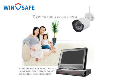 Network 1.3 Megapixel Wireless Outdoor Security Camera System With Monitor